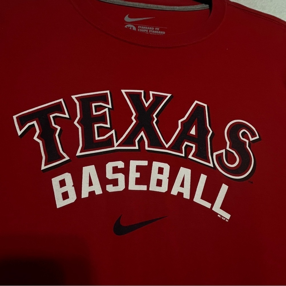 Nike Texas Rangers Men’s Long Sleeve Crewneck MLB Red Size XL - Picture 6 of 10
